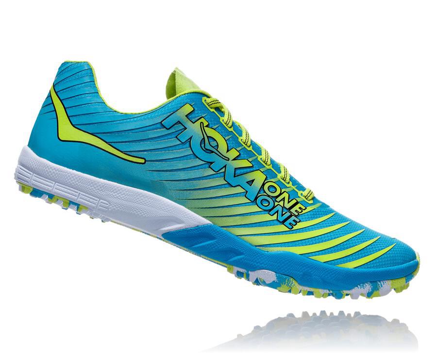 Hoka One One Spikes Damske Modre/Zelene - EVO XC - 86570-RNXU